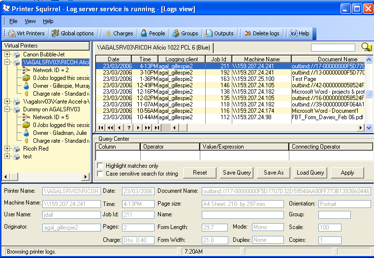 PrintTrak screenshot