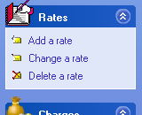 Rates menu