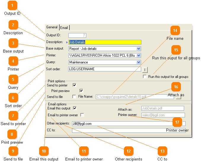 Edit outputs