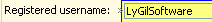 Registered user name