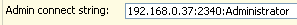 Admin connection string