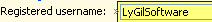 Registered user name